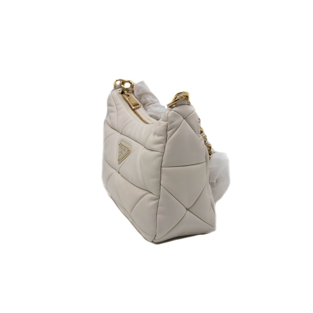 Prada System Nappa Leather Patchwork White Bag