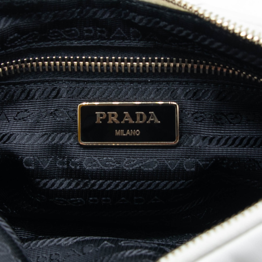 Prada System Nappa Leather Patchwork White Bag