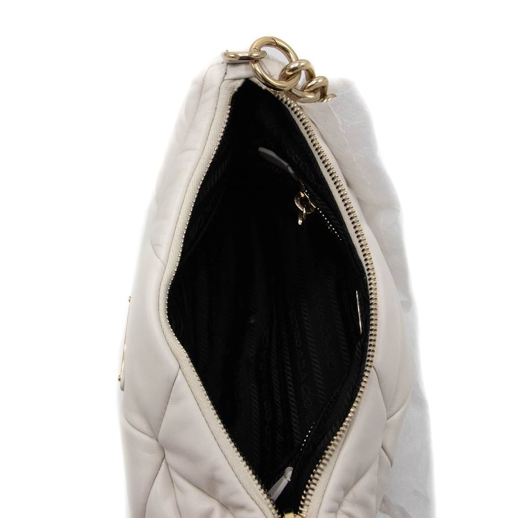 Prada System Nappa Leather Patchwork White Bag