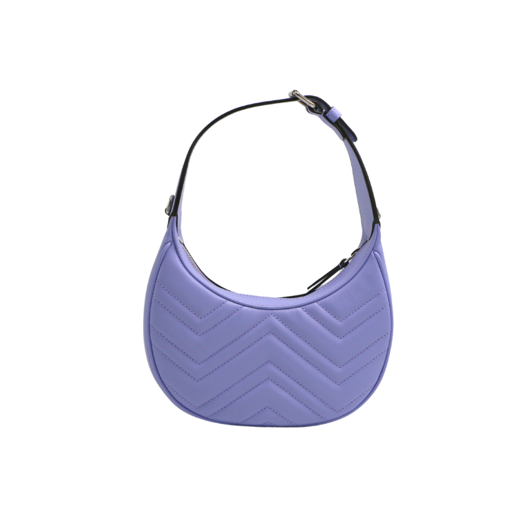 Guccci GG Marmont Half Moon Shaped Mini Bag Purple 699514
