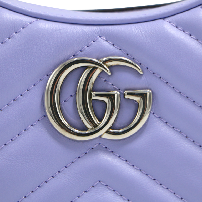 Guccci GG Marmont Half Moon Shaped Mini Bag Purple 699514