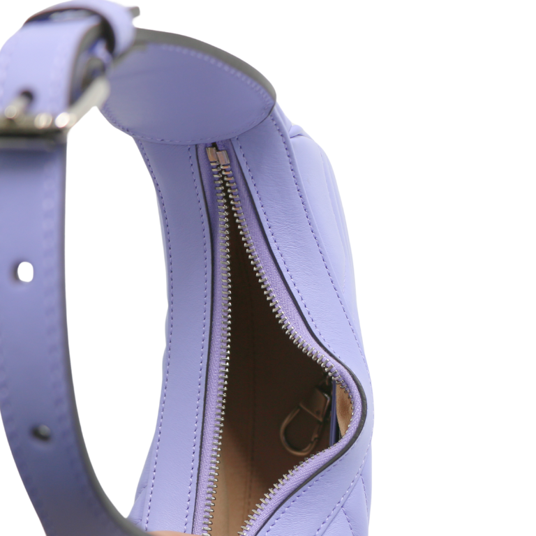 Guccci GG Marmont Half Moon Shaped Mini Bag Purple 699514