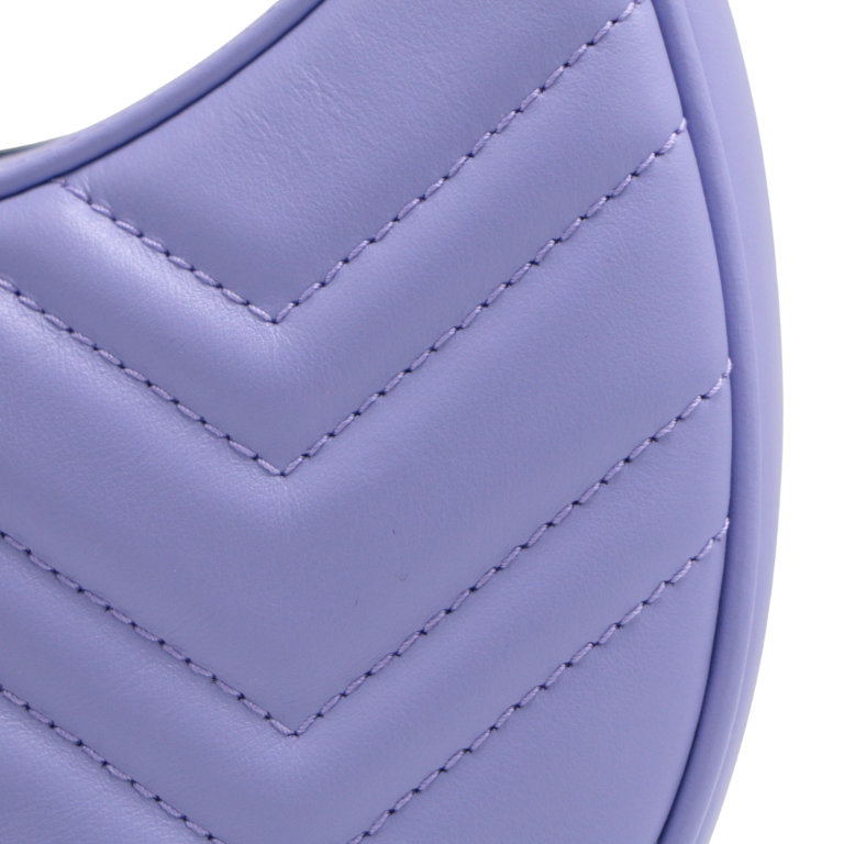 Guccci GG Marmont Half Moon Shaped Mini Bag Purple 699514