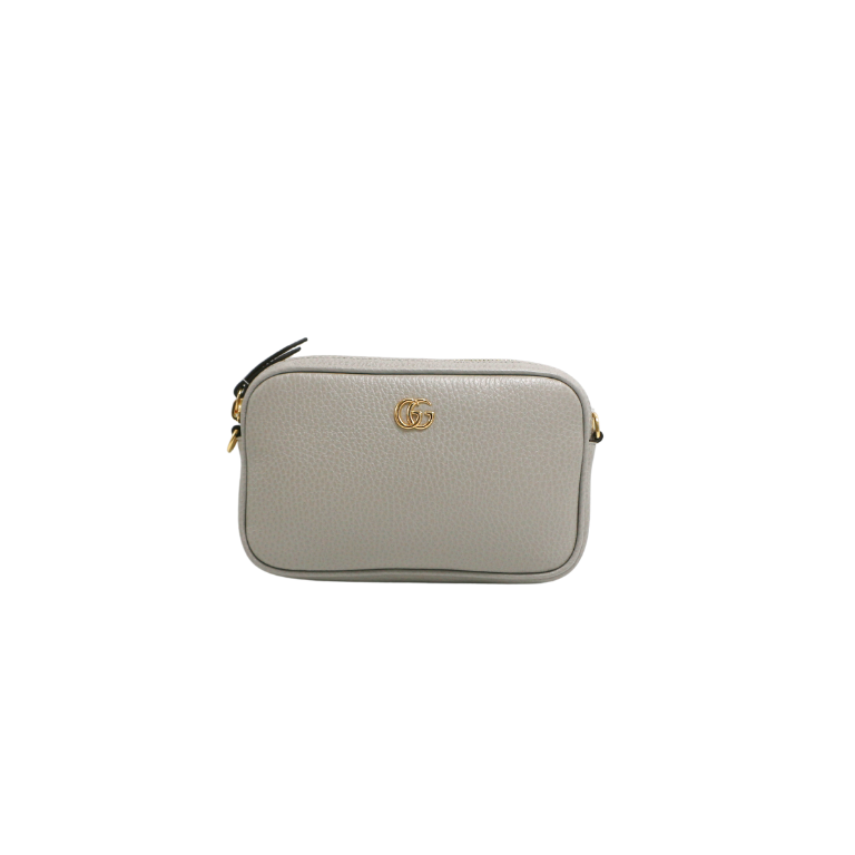 Gucci Calfskin Super Mini GG Marmont Shoulder Bag Deep Gray 772759