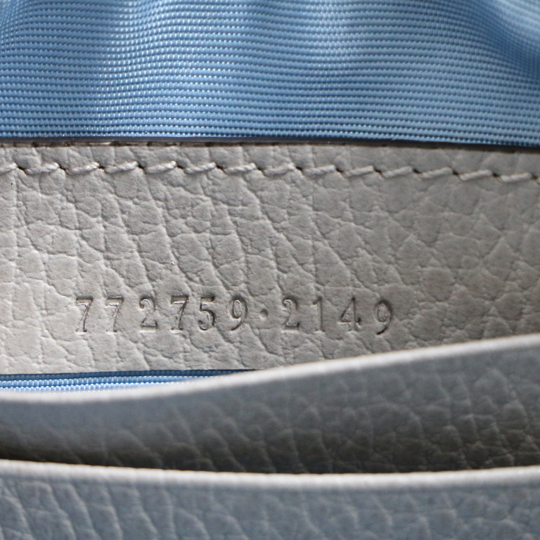 Gucci Calfskin Super Mini GG Marmont Shoulder Bag Deep Gray 772759