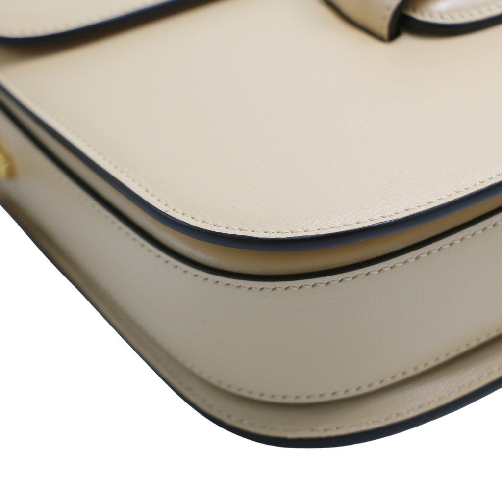 Gucci Horsebit Leather Shoulder Bag Beige 602204