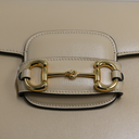 Gucci Horsebit Leather Shoulder Bag Beige 602204