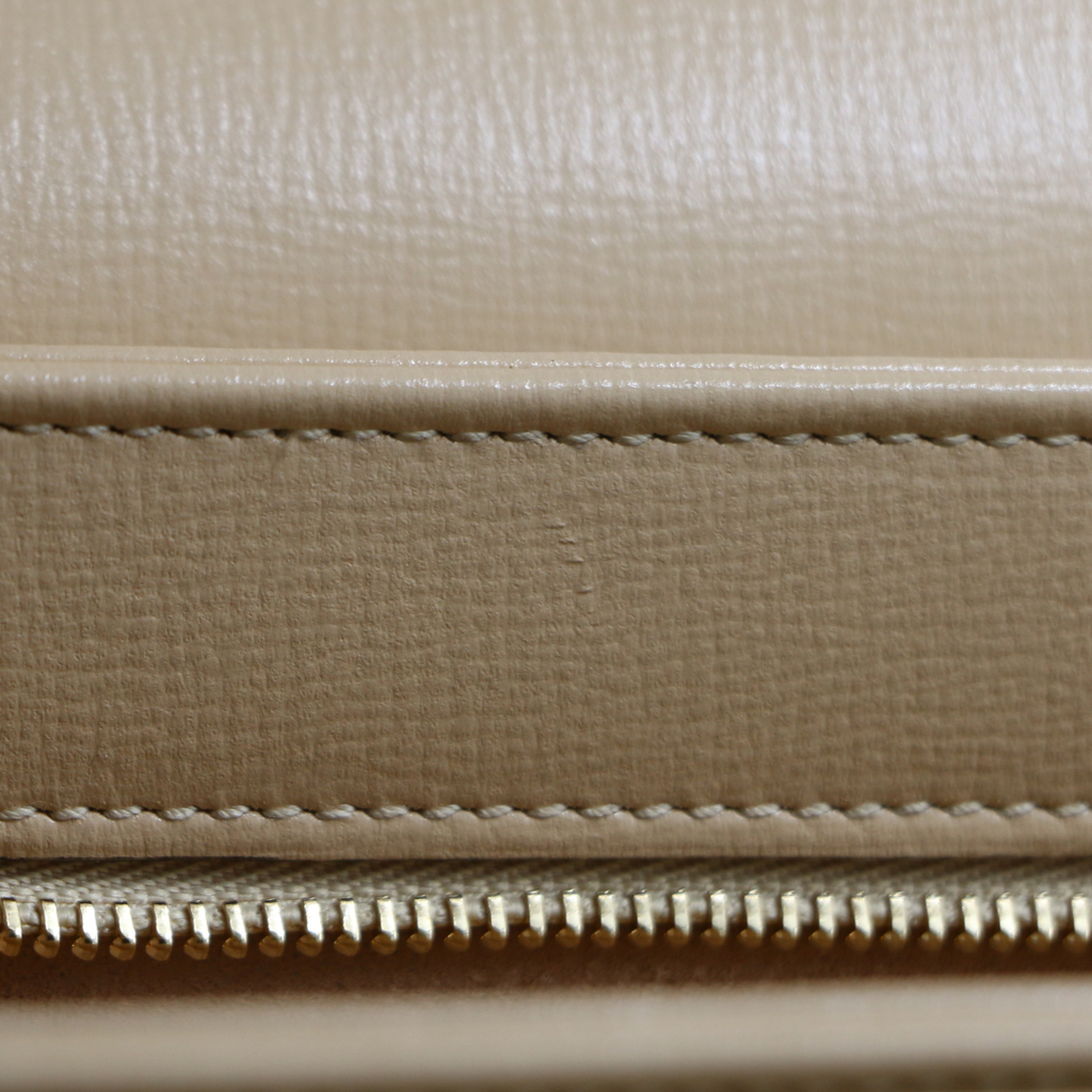 Gucci Horsebit Leather Shoulder Bag Beige 602204