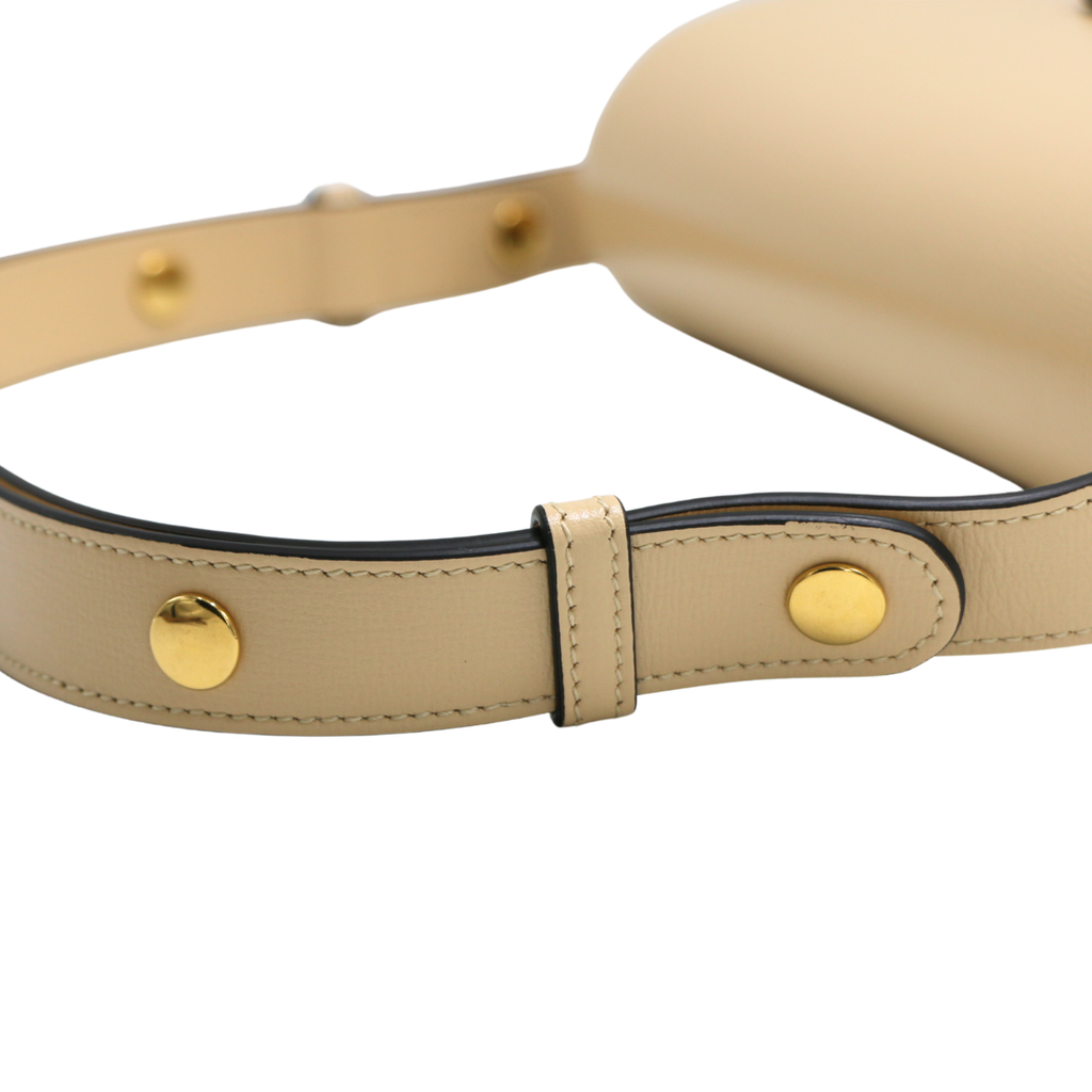 Gucci Horsebit Leather Shoulder Bag Beige 602204