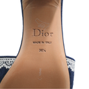 Christian Dior Dway Heeled Slide Blue and White In Size 36 1/2