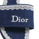 Christian Dior Dway Heeled Slide Blue and White In Size 41