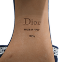 Christian Dior Dway Heeled Slide Blue and White In Size 39 1/2