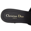 Christian Dior 30 Montaigne Heeled Slide Black Calfskin Size 37