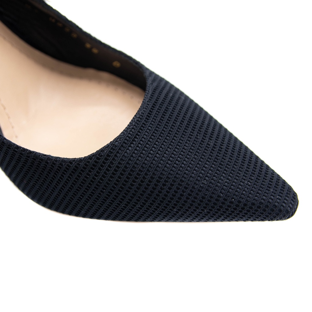 Christian Dior J'Adior Slingback Pump Black Technical Fabric In Size 37 1/2