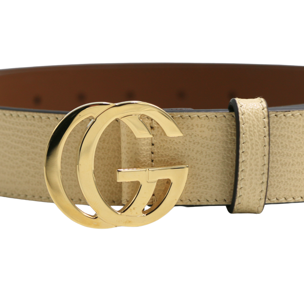 Gucci GG Light Yellow Belt 813005 In Size 95 38