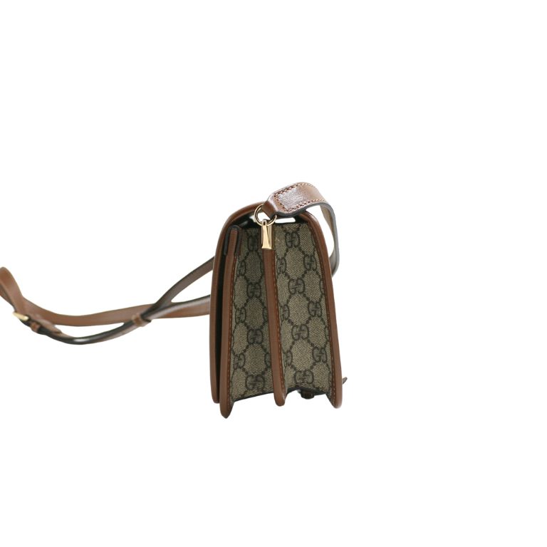 Gucci Mini crossbody bag with Interlocking G in Beige GG Canvas 671620