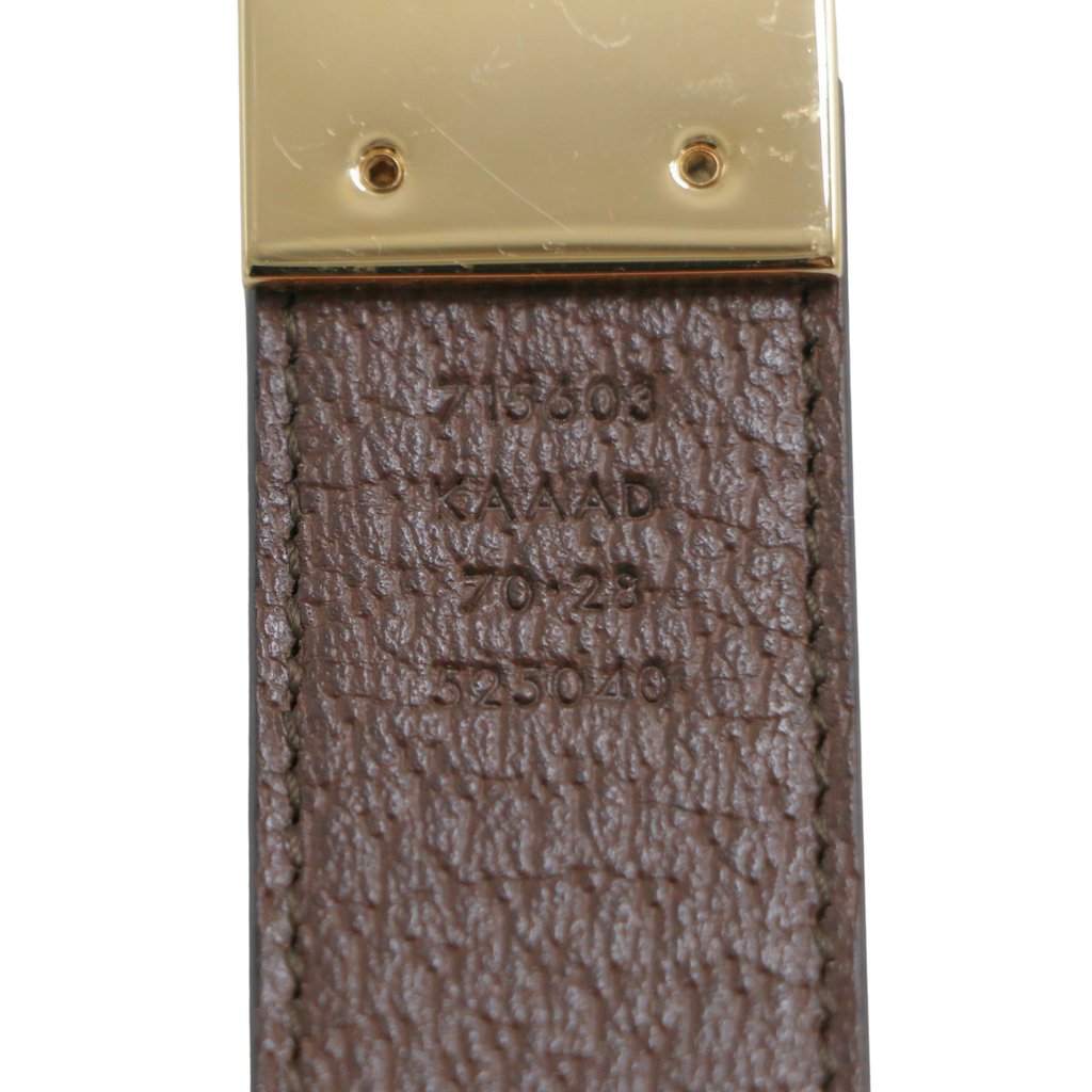 Gucci Reversible Belt with Squared Interlocking G 715603 In Size 70 28