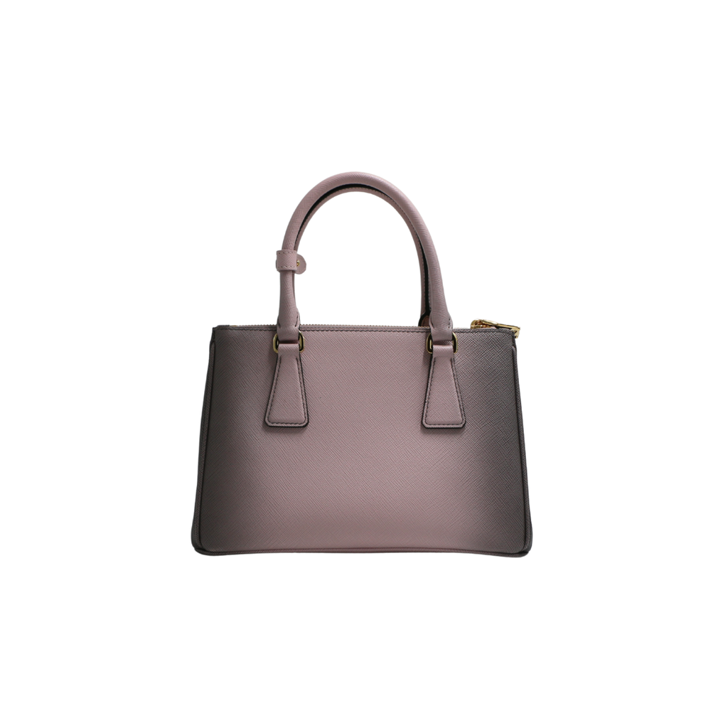 Prada Pink Ombre Saffiano Small Double Zip Galleria Tote