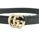 Gucci GG Black Belt 813005 In Size 80 32