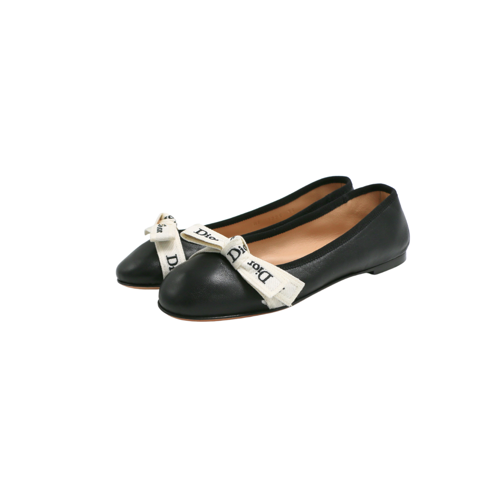 Christian Dior J'Adior Ballet Flats Black Size 39 1/2