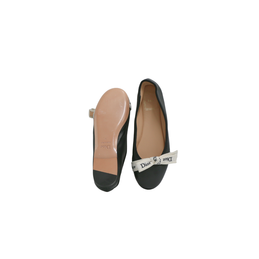 Christian Dior J'Adior Ballet Flats Black Size 39 1/2