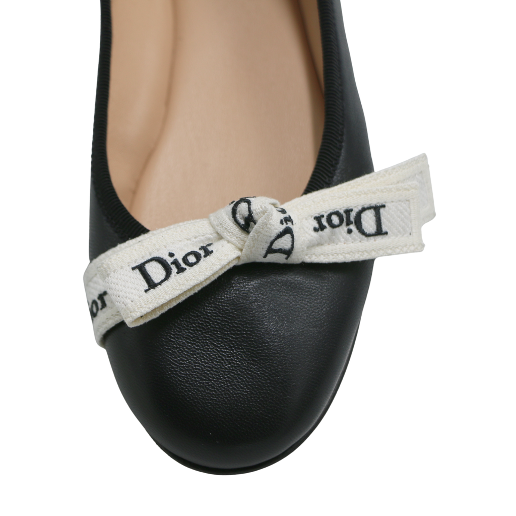 Christian Dior J'Adior Ballet Flats Black Size 39 1/2