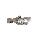 Christian Dior Lady Dior Heels Slide Lambskin Silver In Size 37