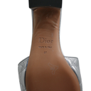 Christian Dior Lady Dior Heels Slide Lambskin Silver In Size 37