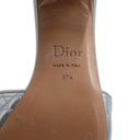 Christian Dior Lady Dior Heels Slide Lambskin Silver In Size 37 1/2