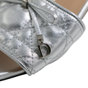Christian Dior Lady Dior Heels Slide Lambskin Silver In Size 37 1/2