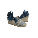 Christian Dior Granville Wedge Espadrille in Blue In Size 38