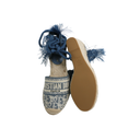 Christian Dior Granville Wedge Espadrille in Blue In Size 38