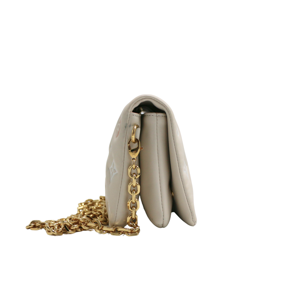 Louis Vuitton Lambskin Embossed Monogram Pochette Coussin