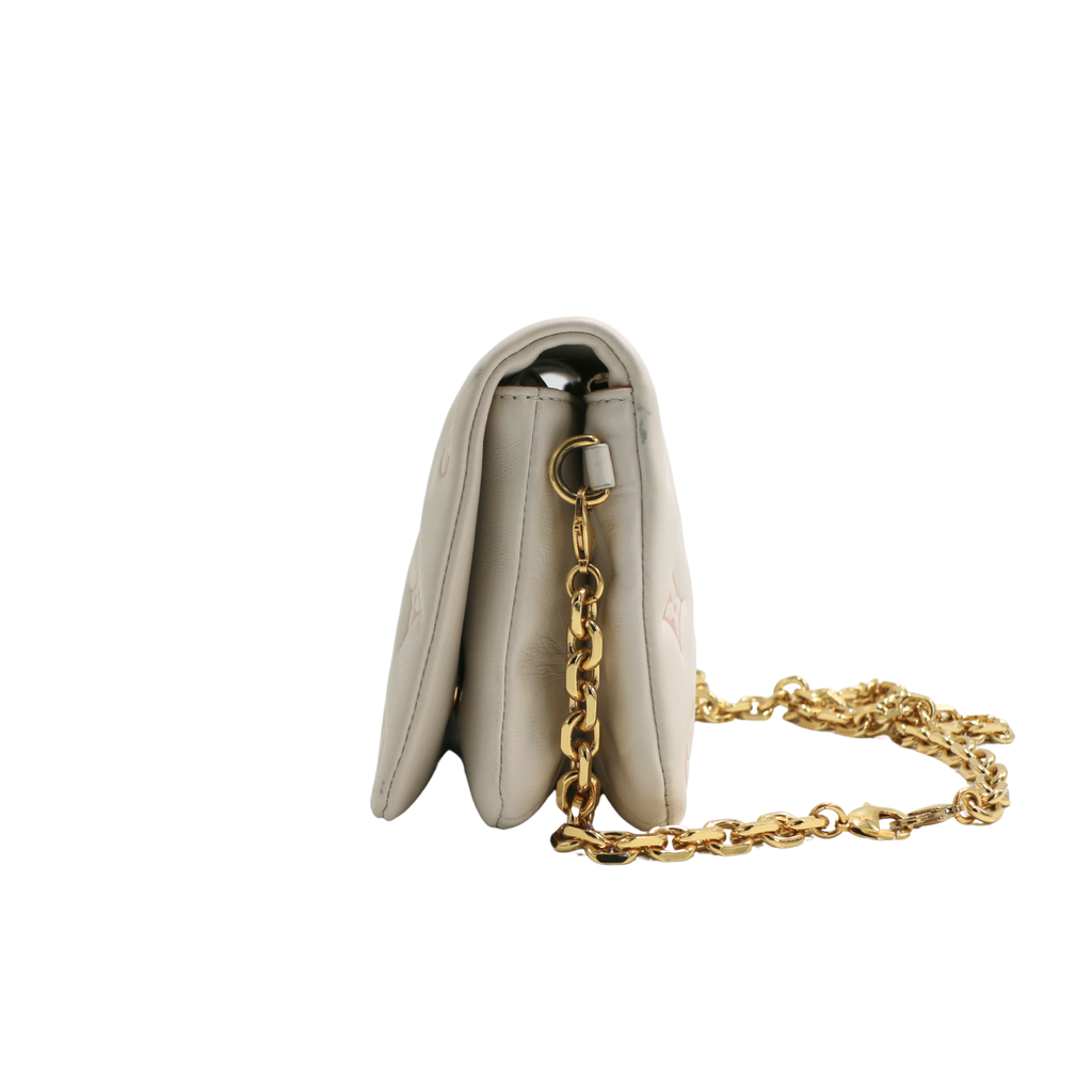 Louis Vuitton Lambskin Embossed Monogram Pochette Coussin