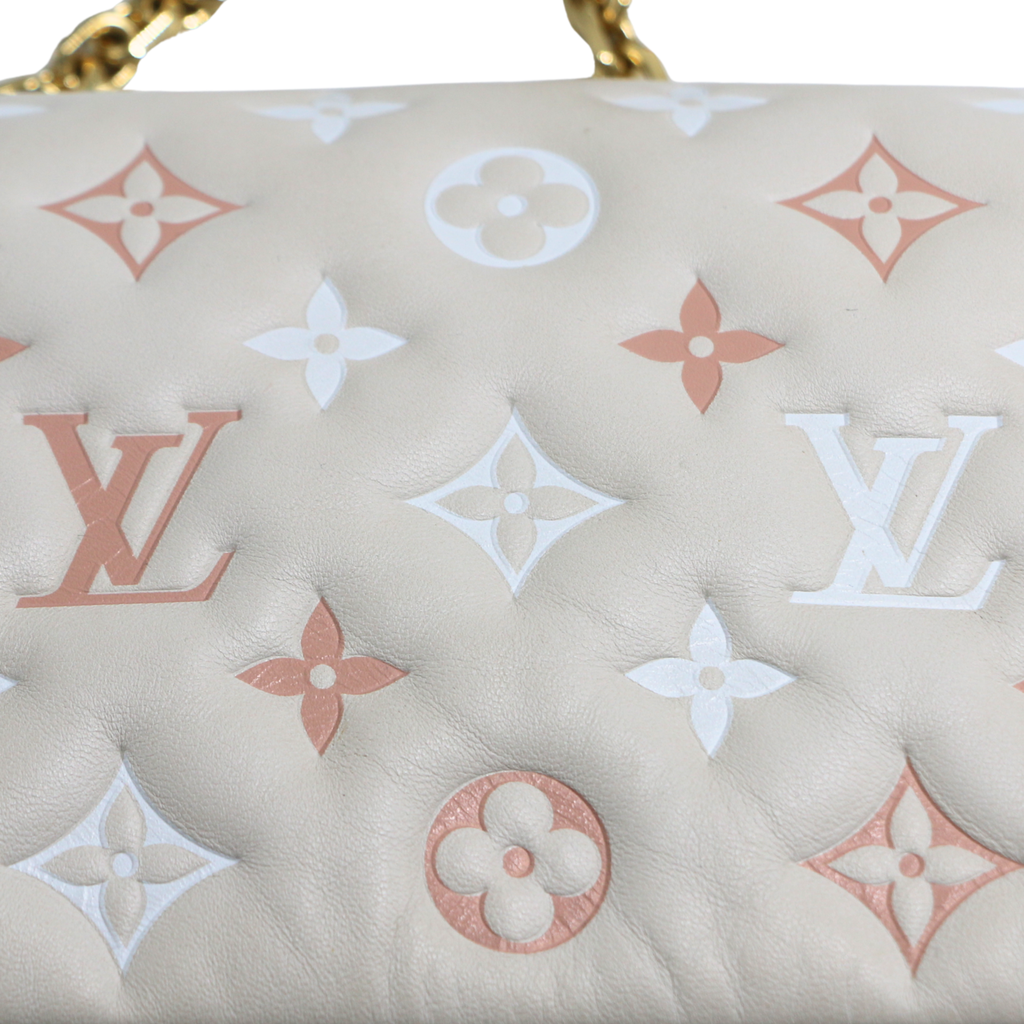 Louis Vuitton Lambskin Embossed Monogram Pochette Coussin
