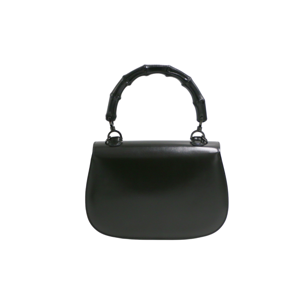 Gucci Bamboo 1947 Medium Bag in Black Leather 672206