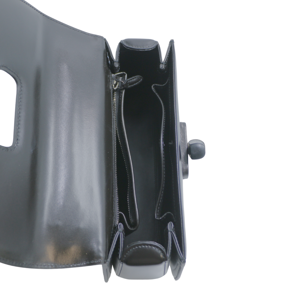 Gucci Bamboo 1947 Medium Bag in Black Leather 672206