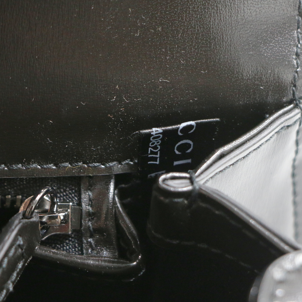 Gucci Bamboo 1947 Medium Bag in Black Leather 672206