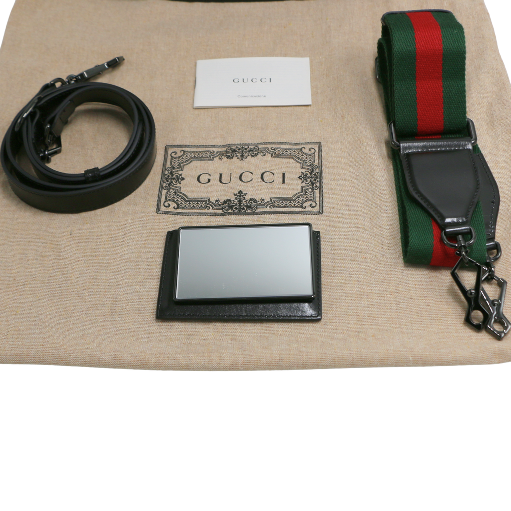 Gucci Bamboo 1947 Medium Bag in Black Leather 672206