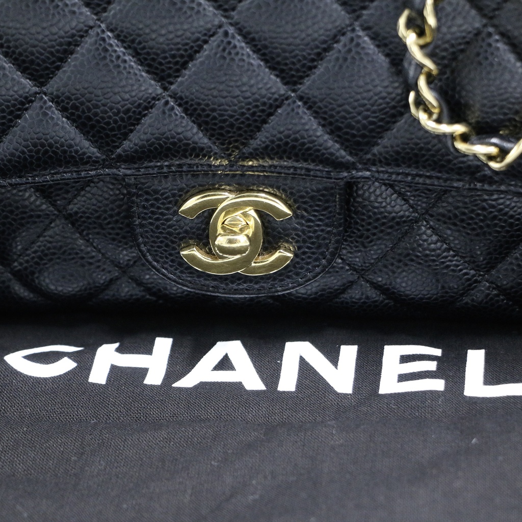 Chanel Classic Caviar Double Flap Medium Bag 