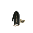 Chanel Black Quilted Caviar Leather Wallet On Chain