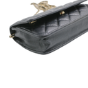 Chanel Black Quilted Caviar Leather Wallet On Chain