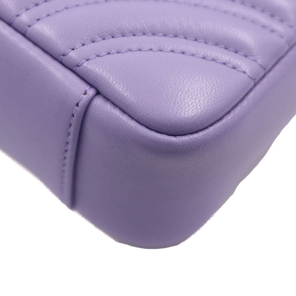 Gucci GG Marmont small shoulder bag in Light Purple Leather 837280