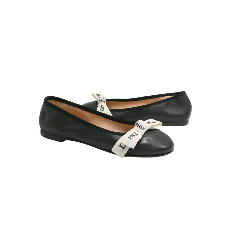 Christian Dior J'Adior Ballet Flats Black Size 38