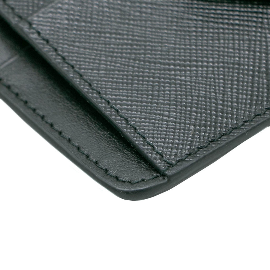 Prada Leather Triangle Cardholder Black