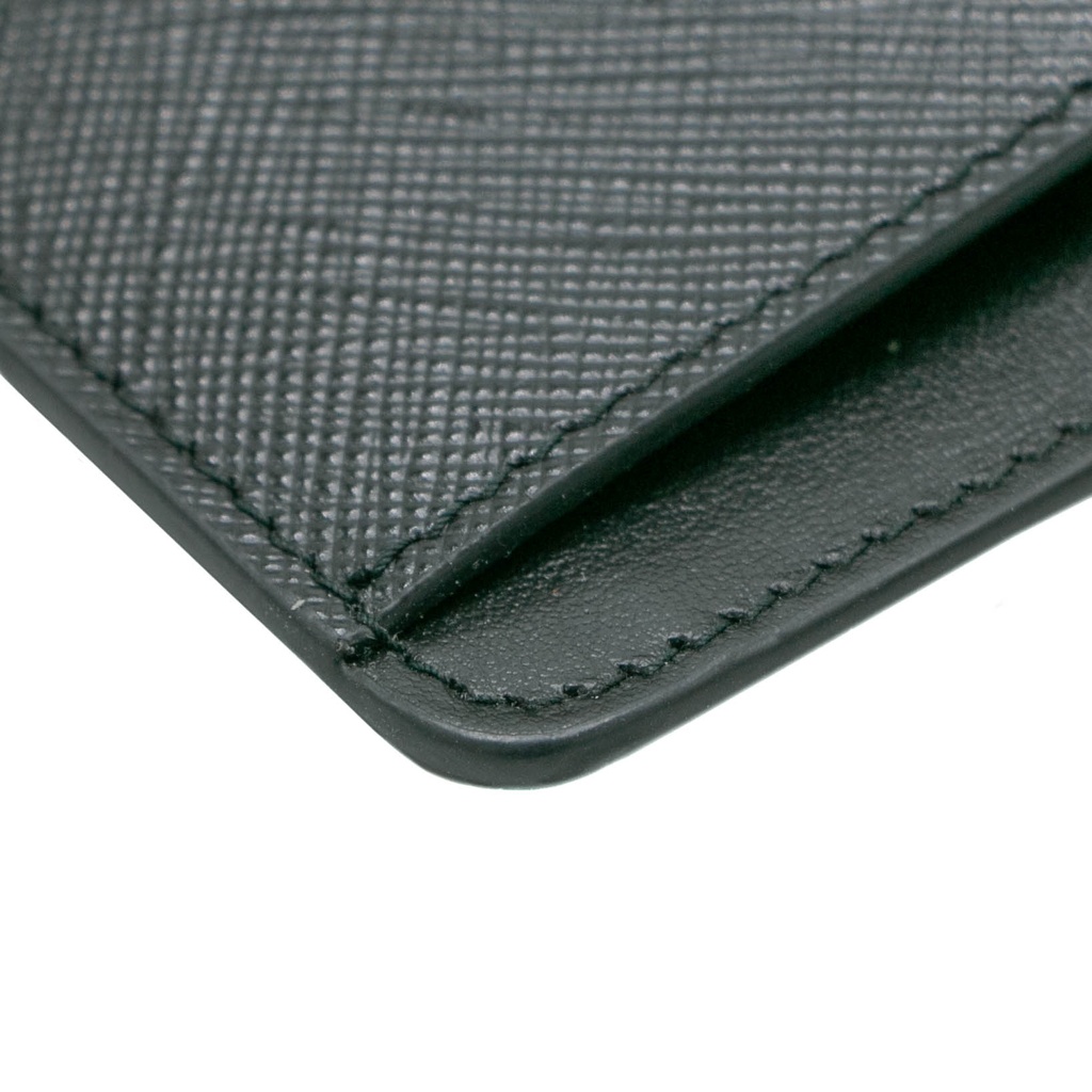 Prada Leather Triangle Cardholder Black