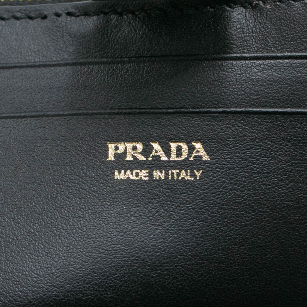 Prada Leather Triangle Cardholder Black