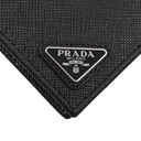 Prada Leather Triangle Tri-Fold Wallet Black