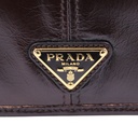 Prada Soft Leather Triangle Logo Wallet Brown