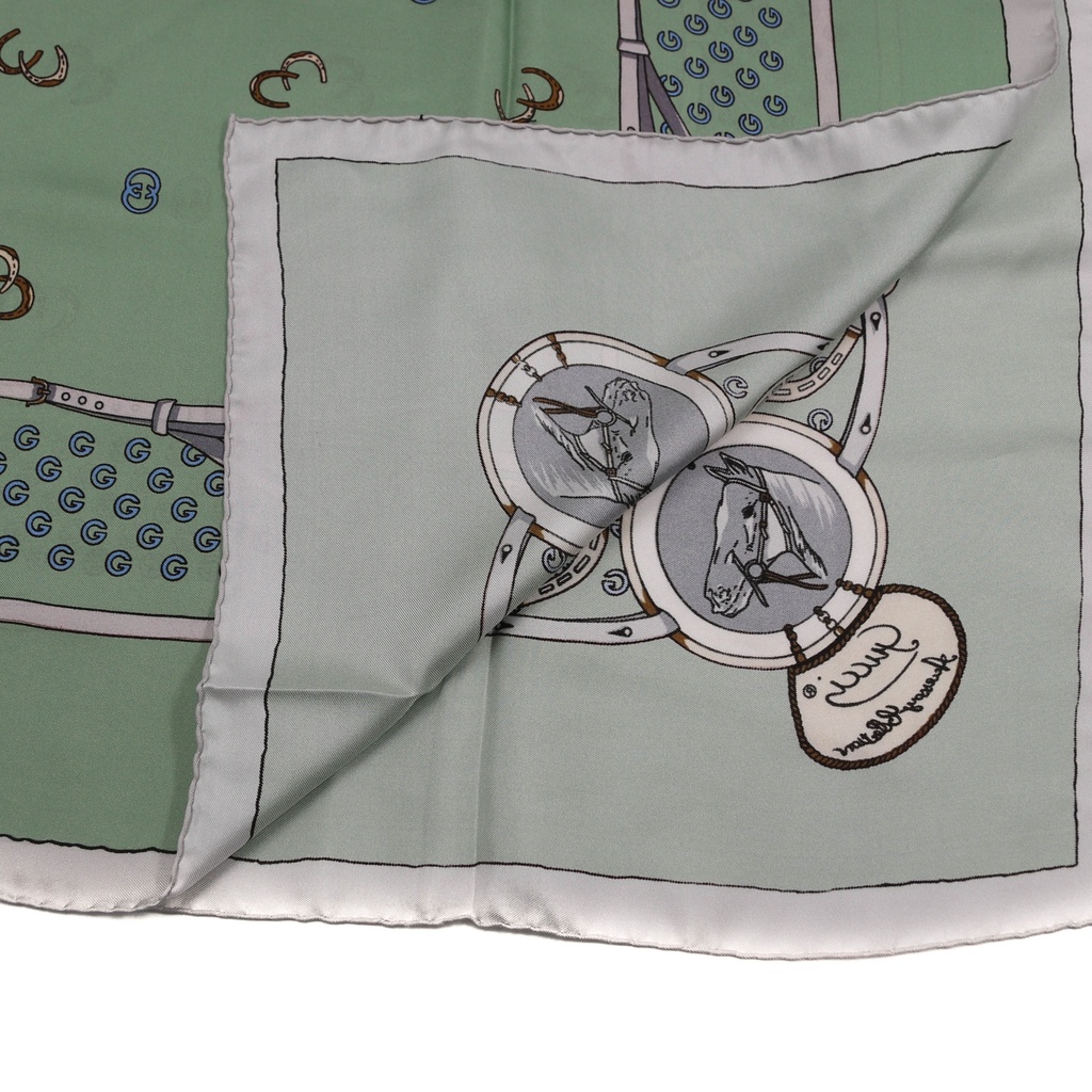 Gucci Light Green GG Knitted Scarf Size 90x90